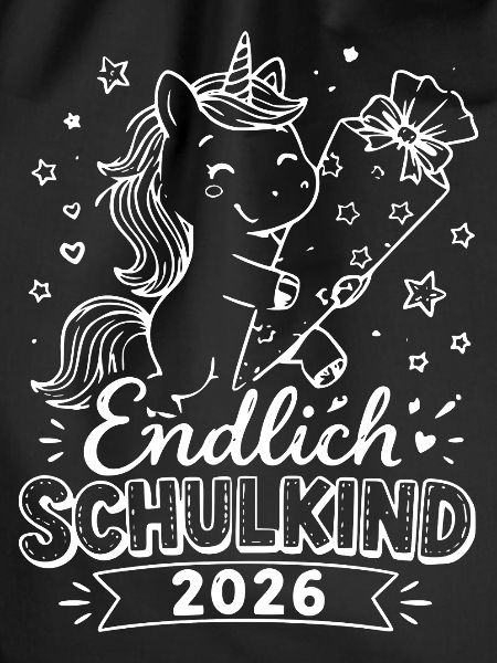 Endlich Schulkind 2026 Einhorn