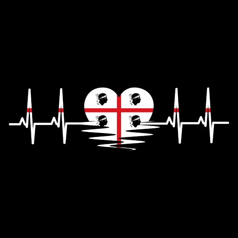 Sardaigne Drapeau Heartbeat Pulse Drapeau sarde