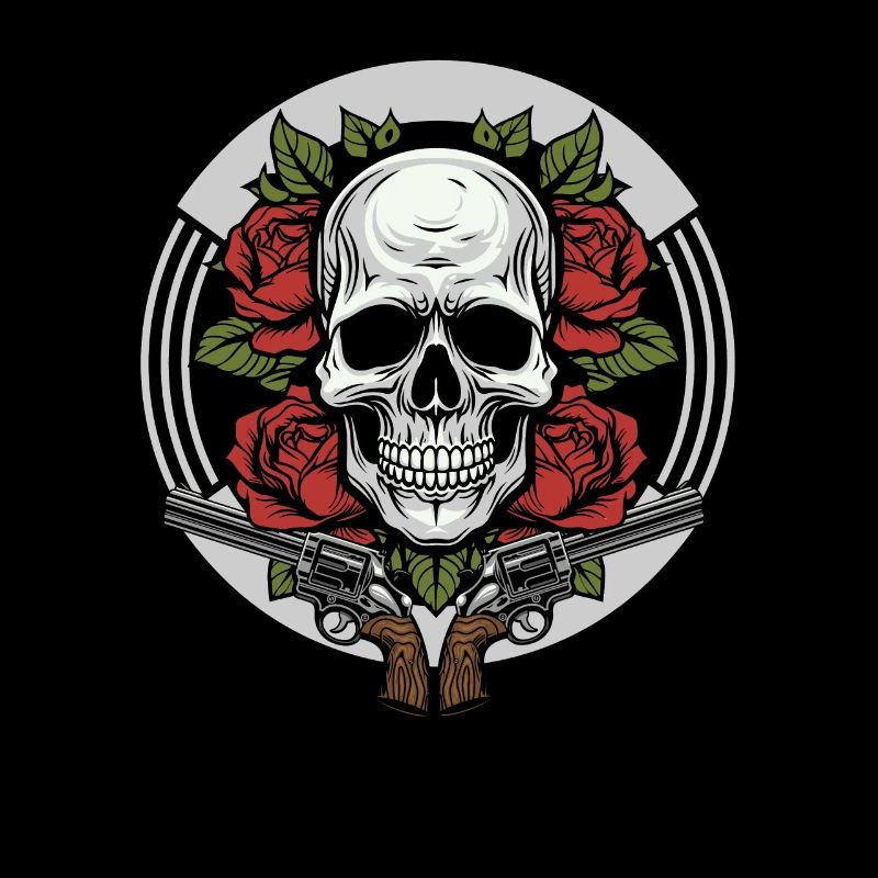 80s Skirt Roses Skull
