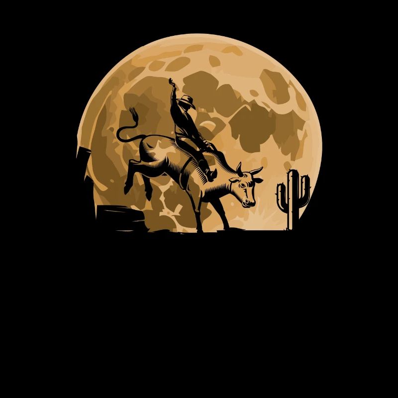 Rodeo Bull Riding Moon