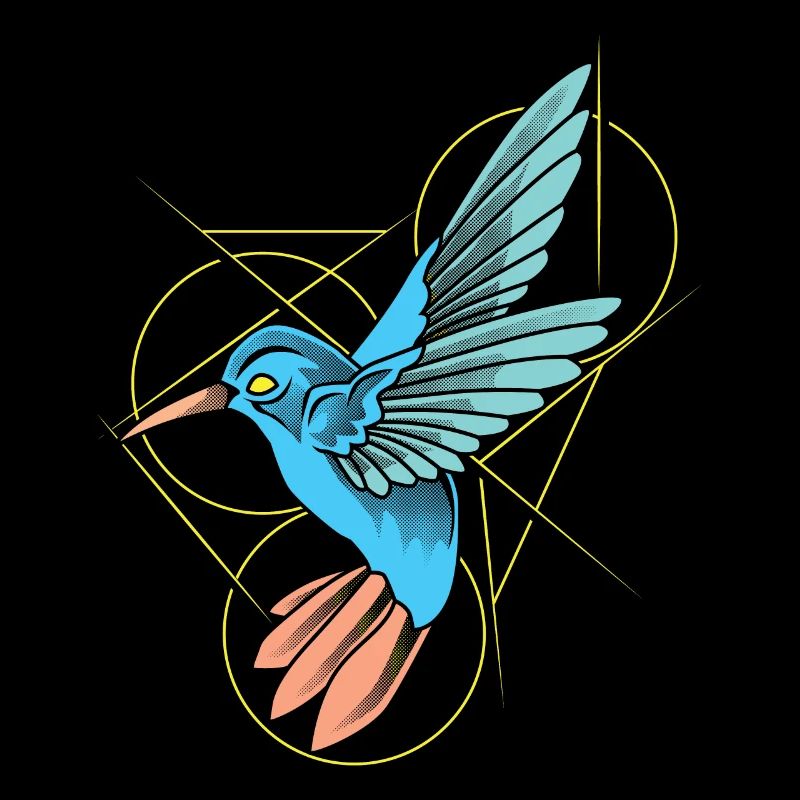 Hummingbird Abstract Line Art