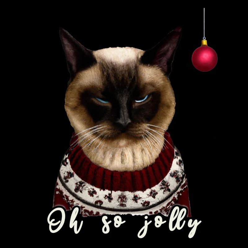 Grumpy Siam Christmas Cat - Charity