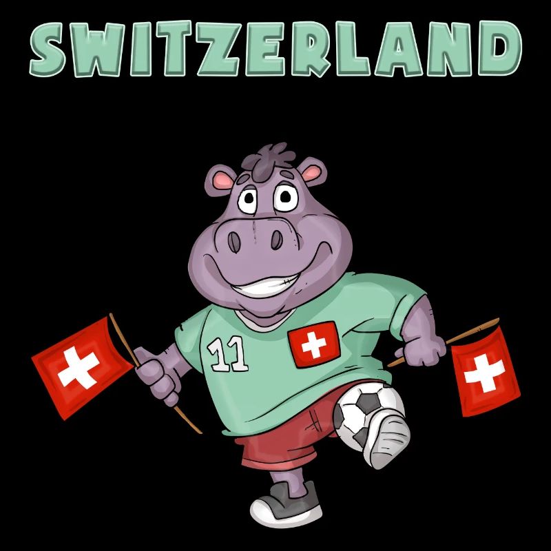 Schweizer Fans / Schweiz Nilpferd
