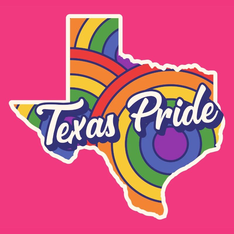 Rainbow Map Texas Design for LGBT+ Texans