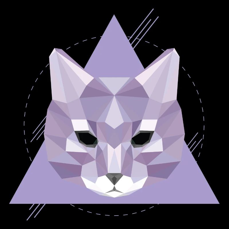 Chat géométrique | Cadeau tête de chat low poly