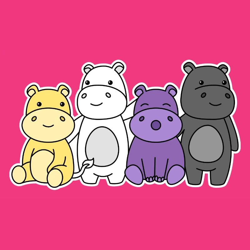 Nonbinary Flag Hippo Design for Proud Enbys