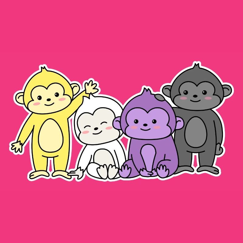 Non-binary flag monkey design for proud enbys