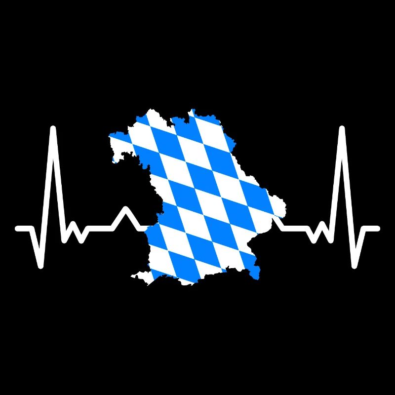 Drapeau de Bavière Heartbeat Drapeau de Bavière Vintage