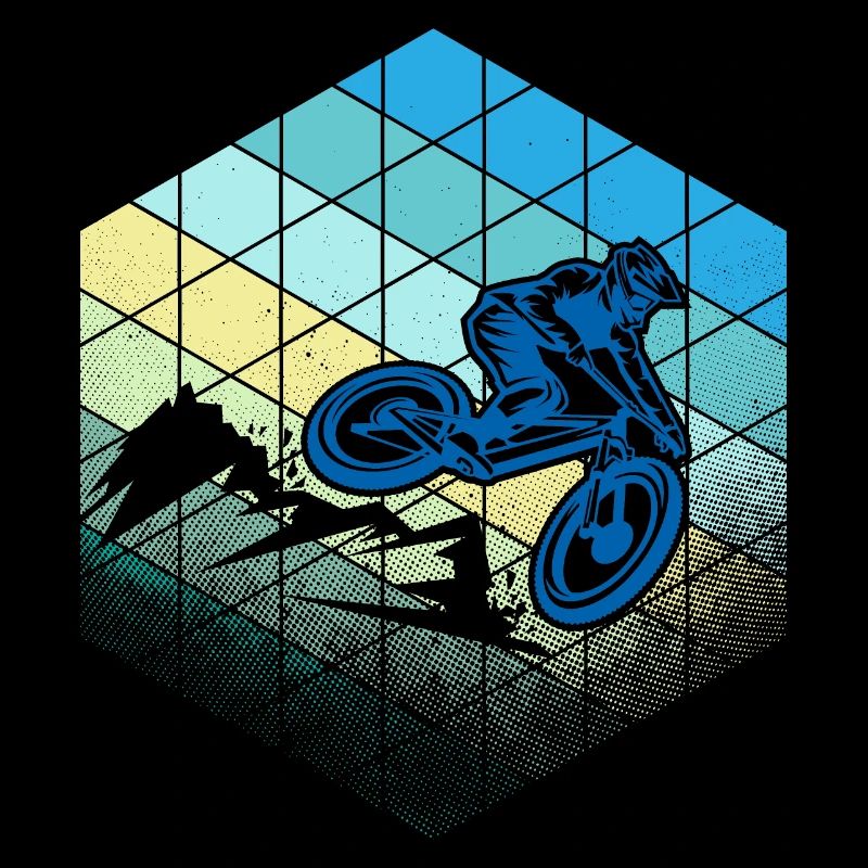 downhill hexagon blue