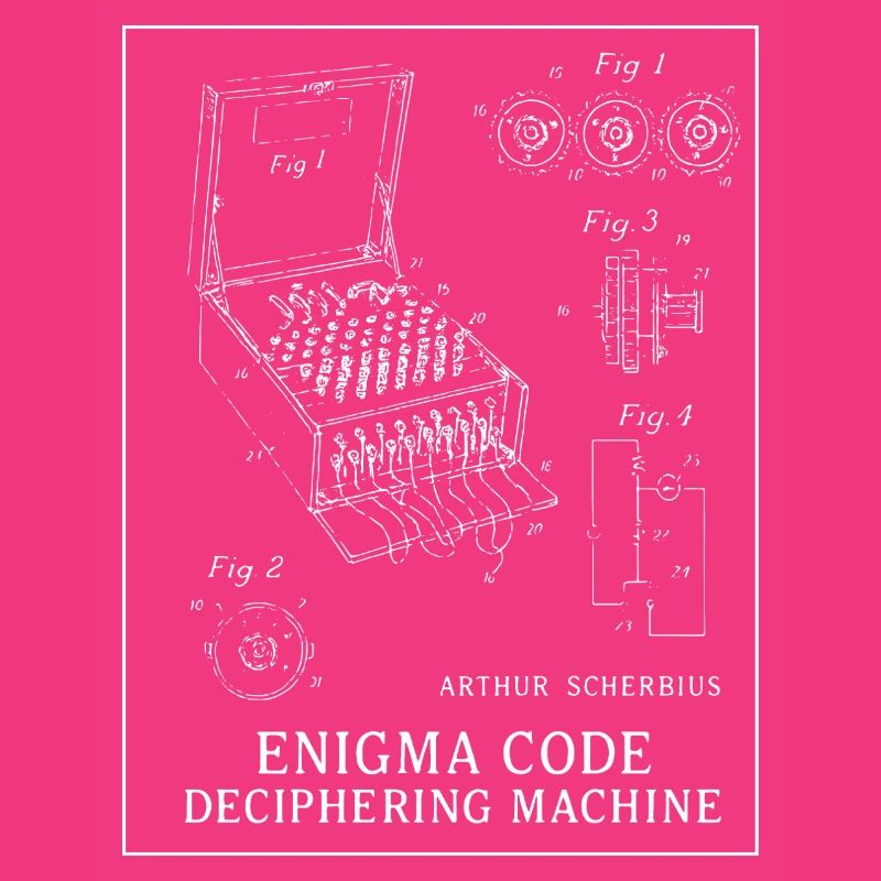 Enigma Code Deciphering Machine Illustration