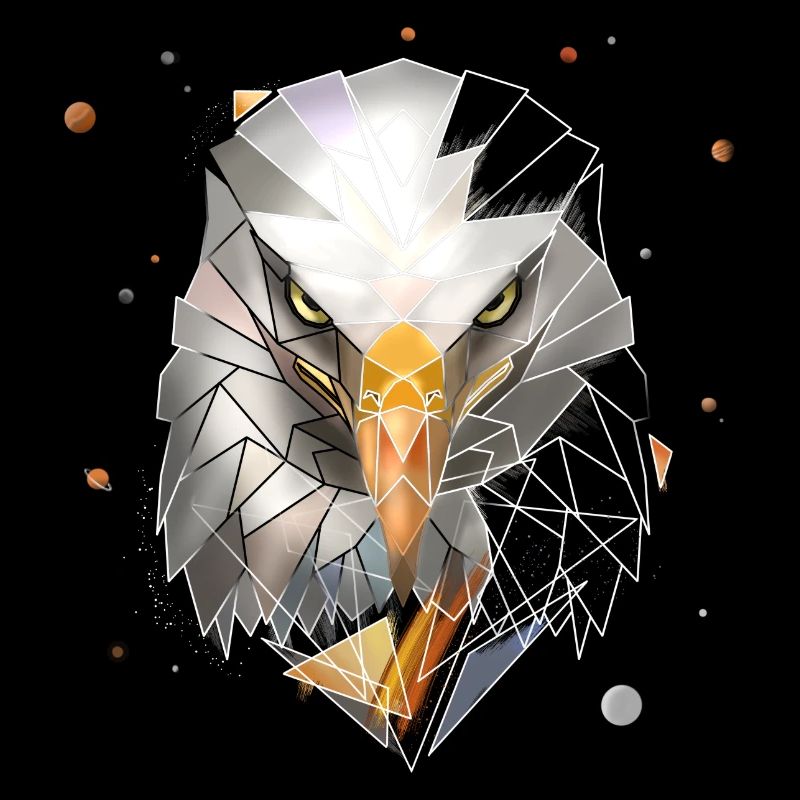 | du pygargue à tête blanche | d’art Low Poly Polygone cool