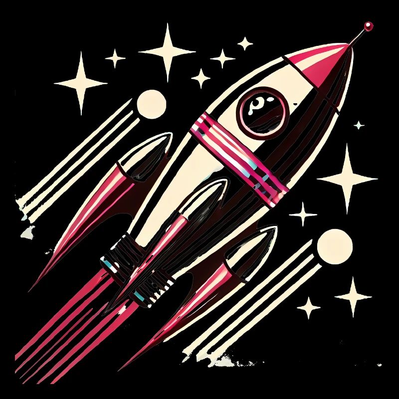 Retro SpaceAge Rocket Vector Design