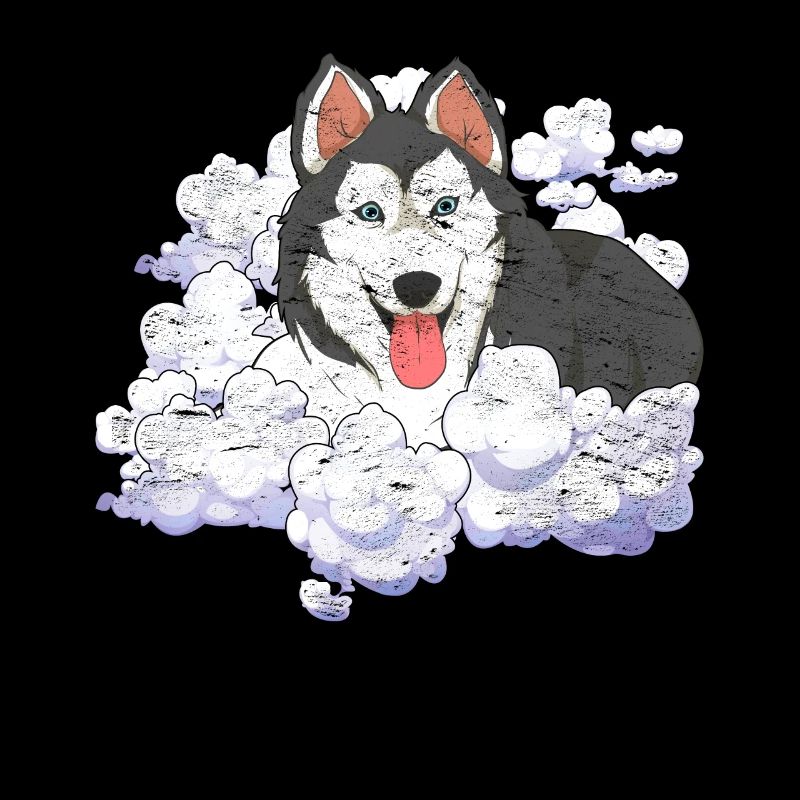 Pet Siberian Dog Gift Clouds Husky