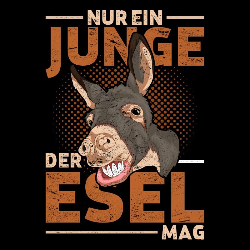Nur ein Junge der Esel mag Bauernhof Tier Esel
