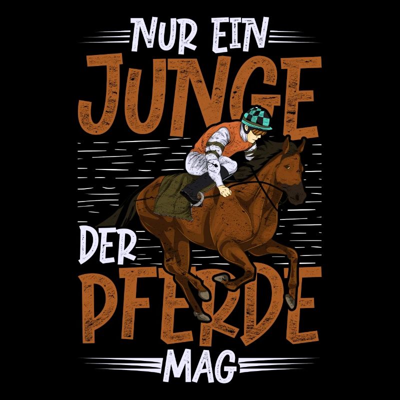 Nur ein Junge der Pferde mag Pferde Reiten Pferd