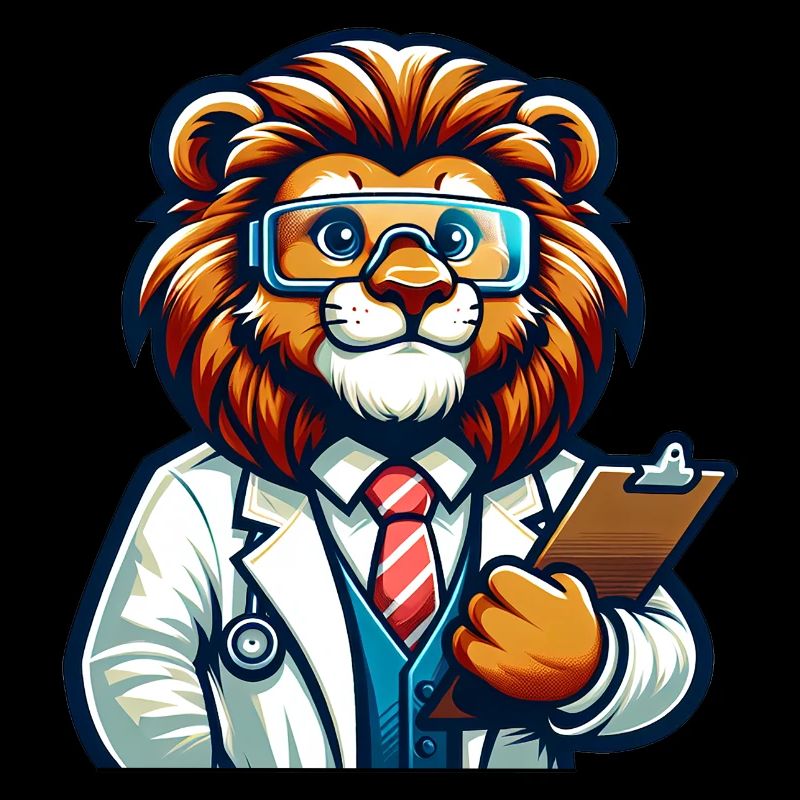 Scientifique Lion mignon