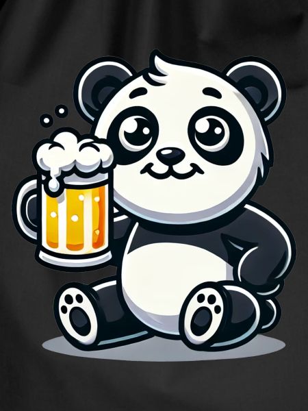 Cute Panda Drinking Beer