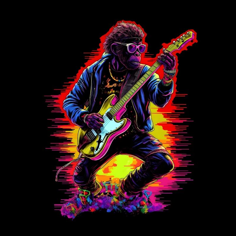 Guitare jouant du singe