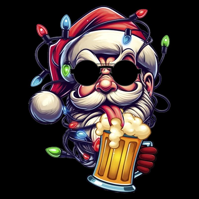 Weihnachtsmann lecker Bierchen Prost Bier