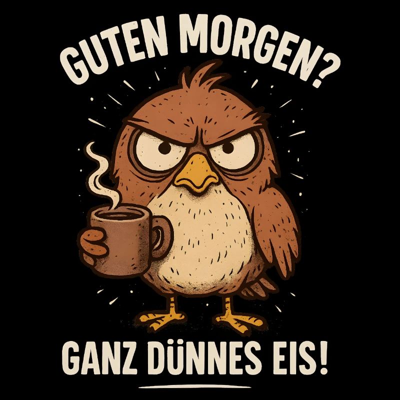 Good Morning sehr dünnes Eis Vogel Kaffee