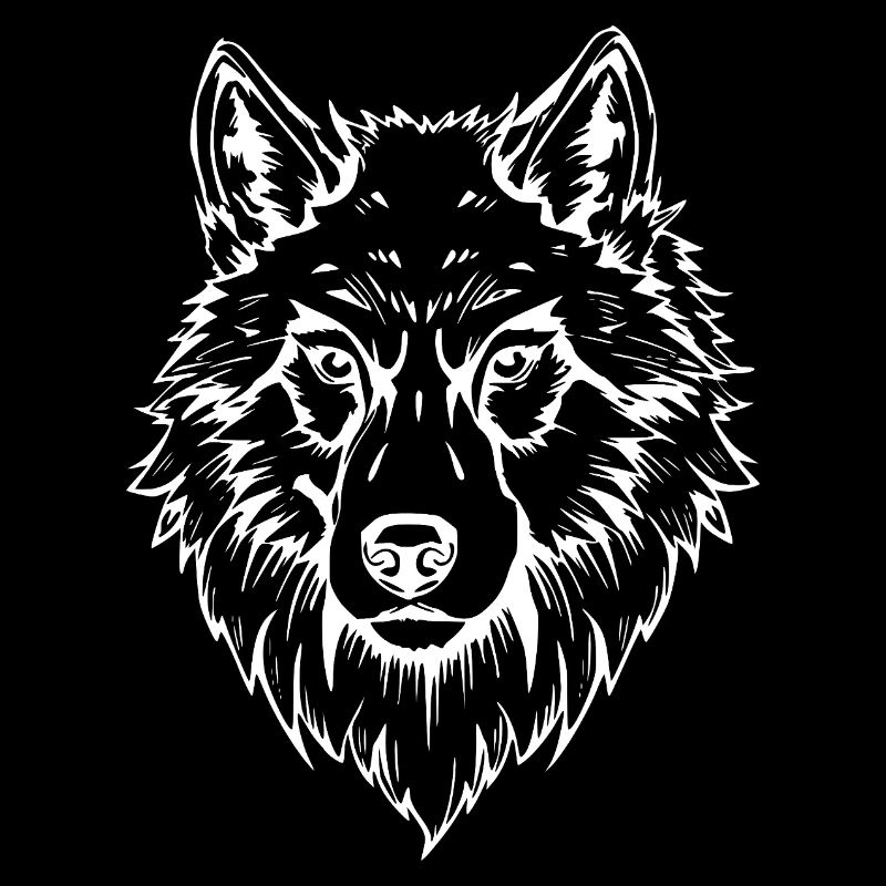 White Wolf Face Head