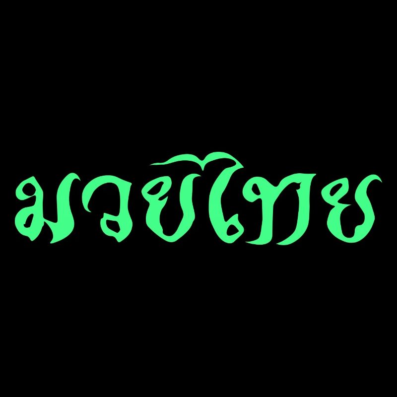 Thaibox T Shirt - caractères verts