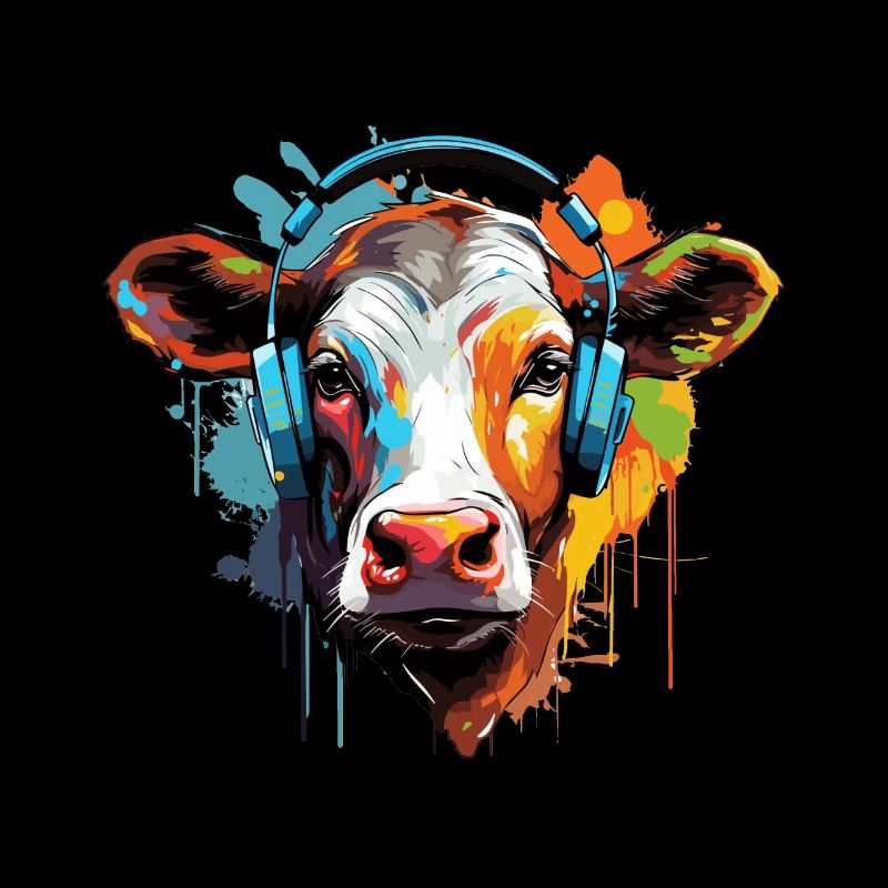 Casque de vache coloré