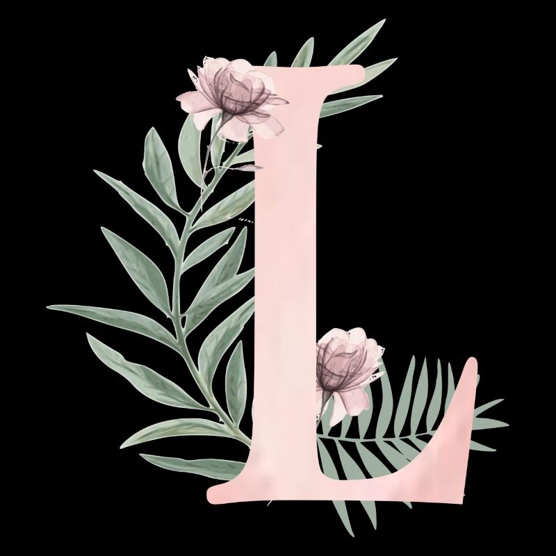 Buchstabe L mit Blumen