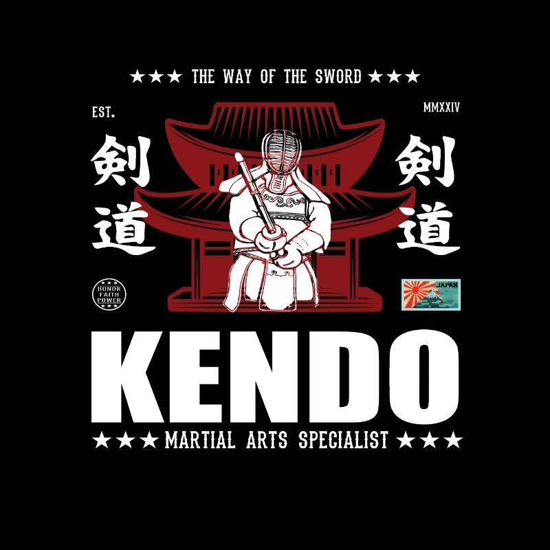 Conception d’arts martiaux kendo cool avec kanji