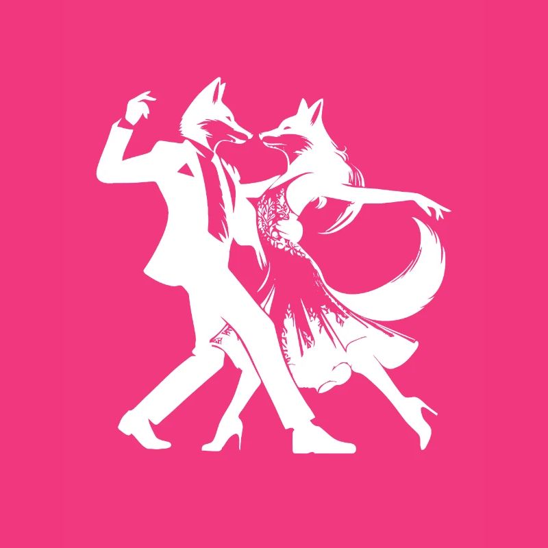 Cool tango design: Two dancing foxes!