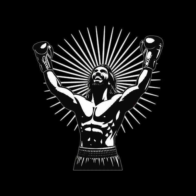 Jesus Boxer with Victory Pose - cool boxing design