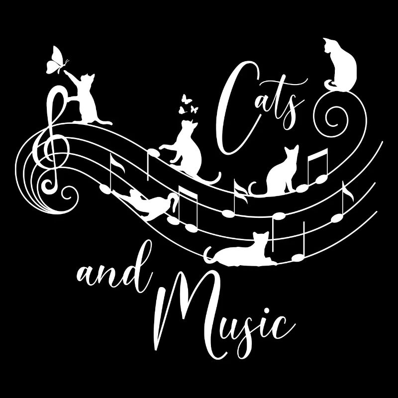 Les chats et la musique. Lignes de chat et de note