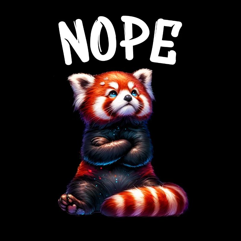 Panda roux Drôle de dicton Nope Renard de Feu