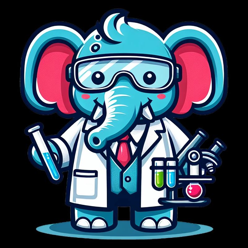 Scientifique éléphant mignon