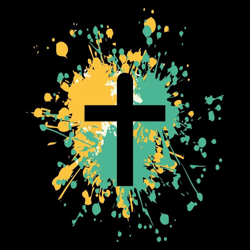Symbole de croix chrétienne Couleur Splash