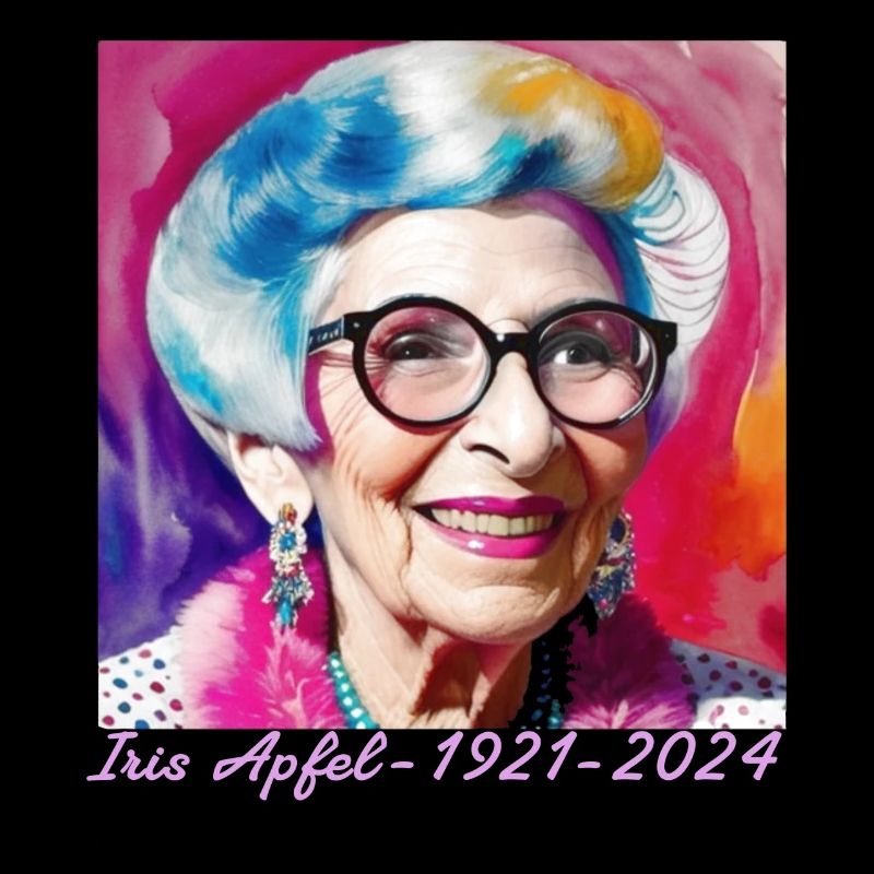Iris Apfel, coloré, graffiti, illustration, aquarelle