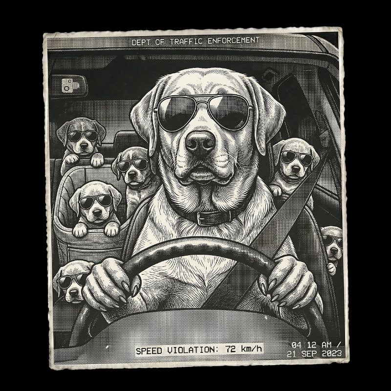 Hundefamilie Geblitzt