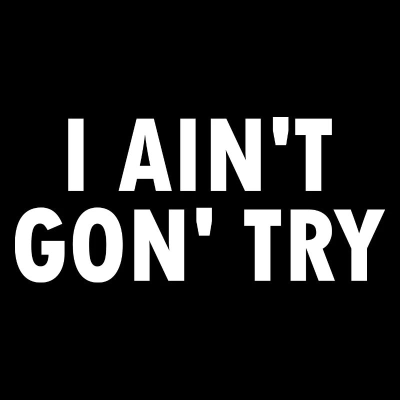 i aint gon try