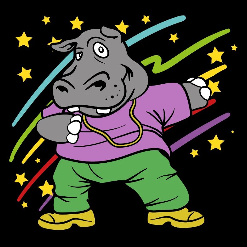 Dabbing Dab Hippopotamus Hippo Disco Party