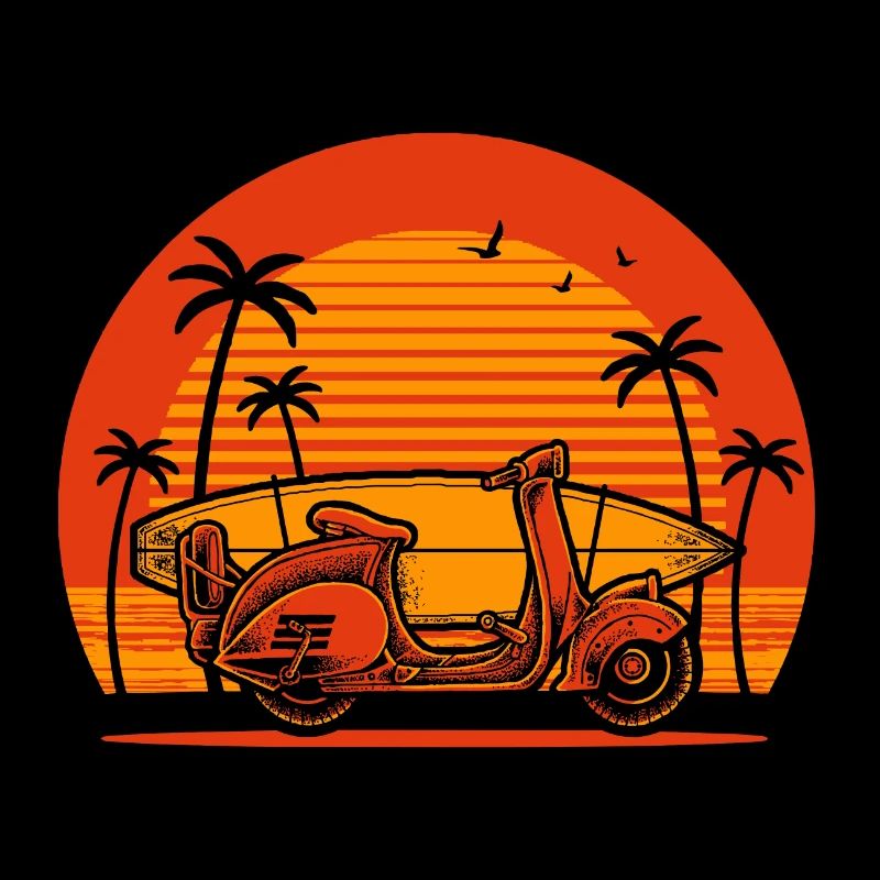 Roller mit Surfbrett (orange)