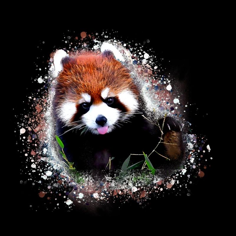 Roter panda ,Graffiti, Malerei,pandabär, bär