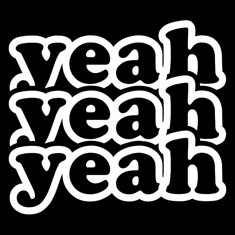 yes yes yes, Retro inspired text