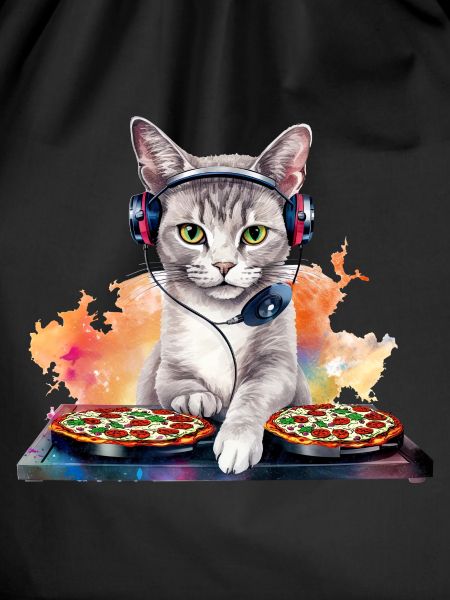 Weltraum Katze Pizza Discjockey - Interstellar