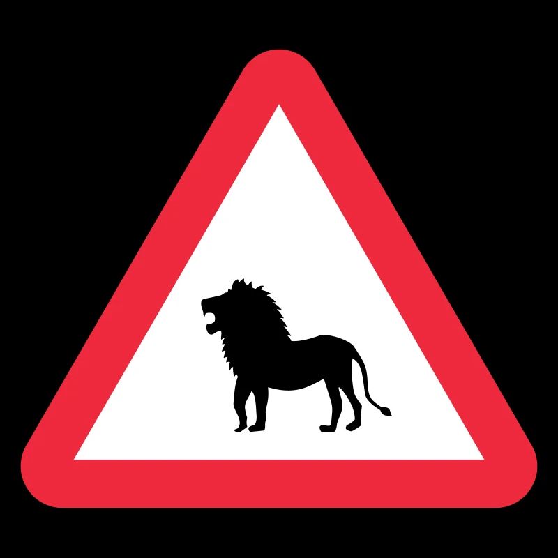 Caution Lion Warning