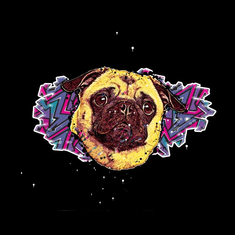 Pug's Head - In graffiti #1