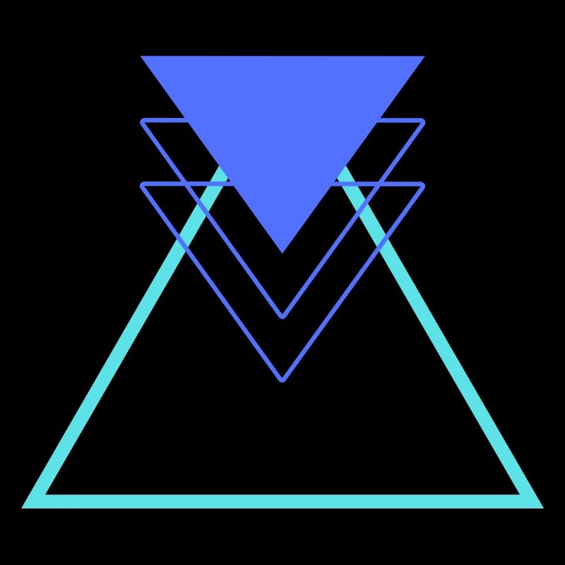 Triangle Blue Light Blue Abstract Geometric