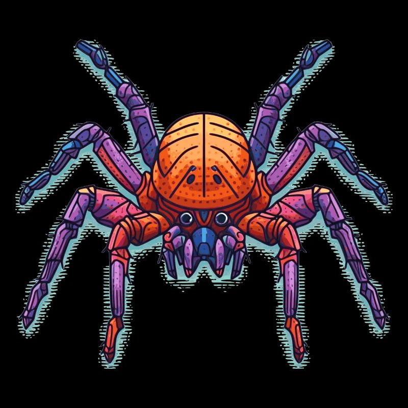 Colorful web spider in many colors