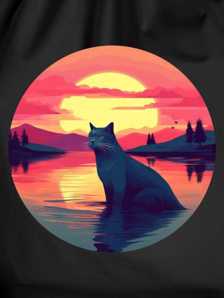 Katze im Wasser Sunset