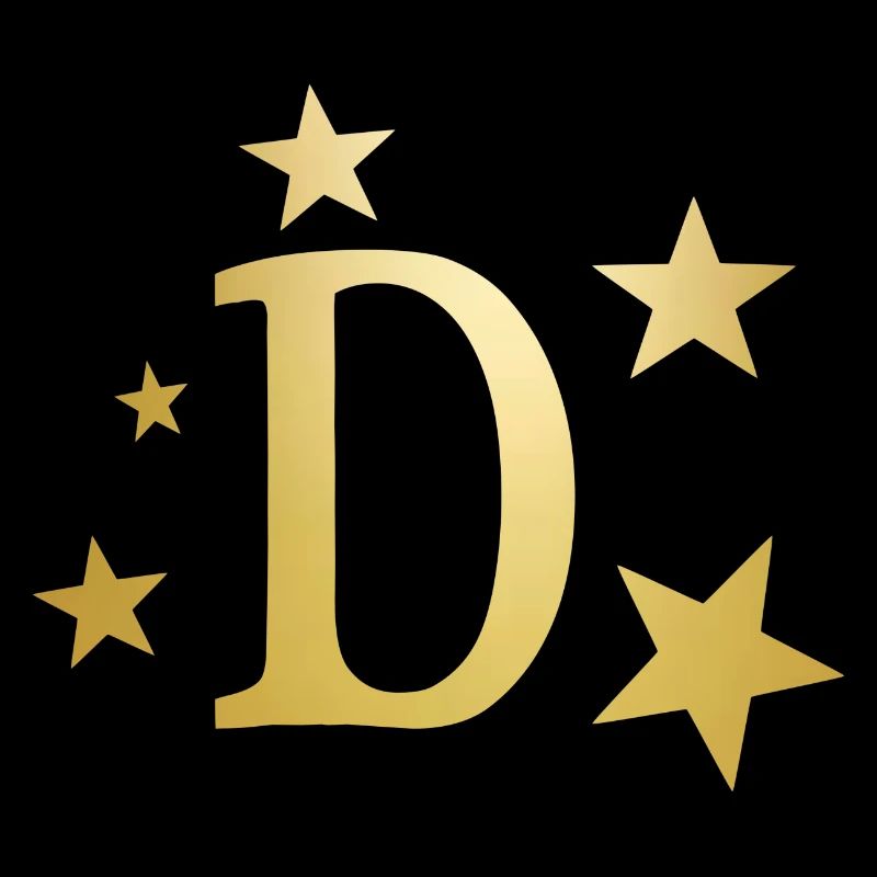 Buchstabe D mit Sternen