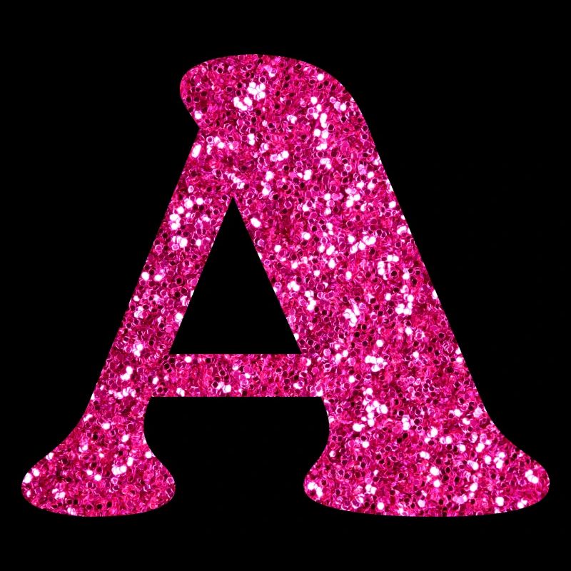 Letter A Pink Glitter
